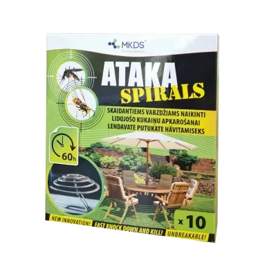 Ataka spirals insekticidas nuo uodų, 10 vnt
